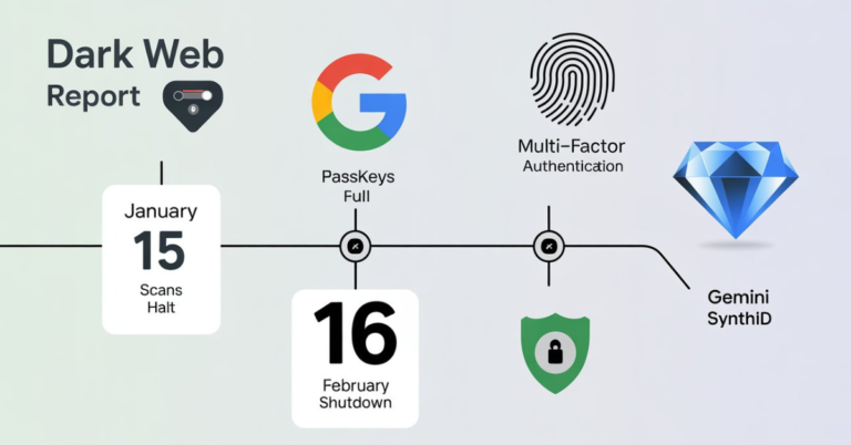 Google Dark Web Report shutdown timeline 2026 infographic