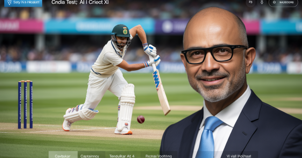 Satya Nadella AI cricket app selecting India Test XI with Virat Kohli captain
