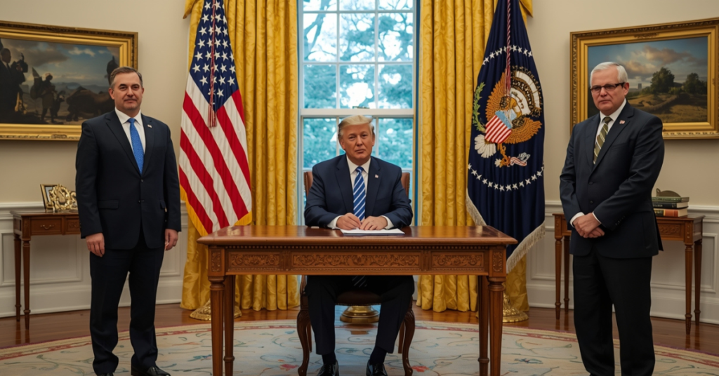 Trump AI executive order press conference at the White House